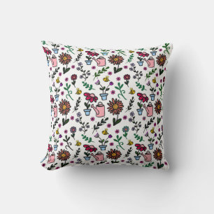 Grandmas garden throw pillow