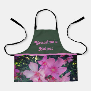 Grandma's Helper Bright Pink Flower Photo Floral Apron