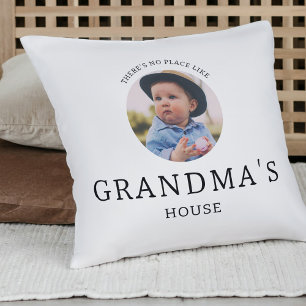 Grandma's House Keepsake Black and White Photo Throw Pillow
