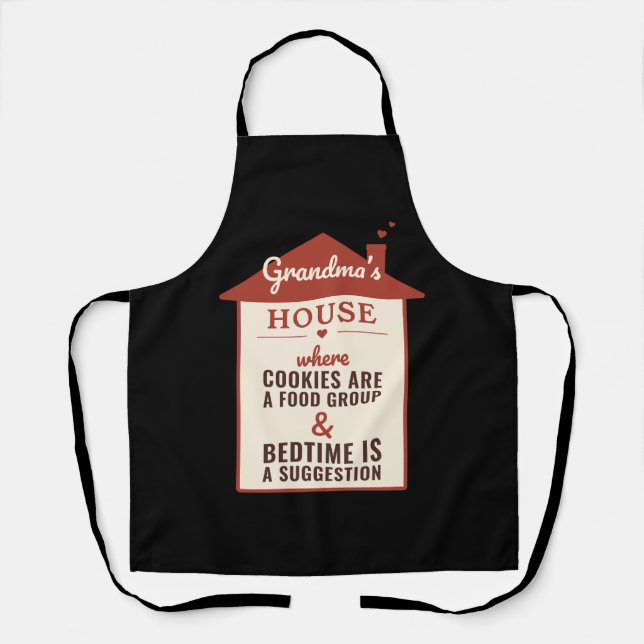 Grandma's House Rules Funny Kitchen Apron (Front)