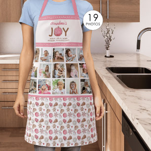 Grandma's Joy 19 Photos Christmas Baking Pattern Apron