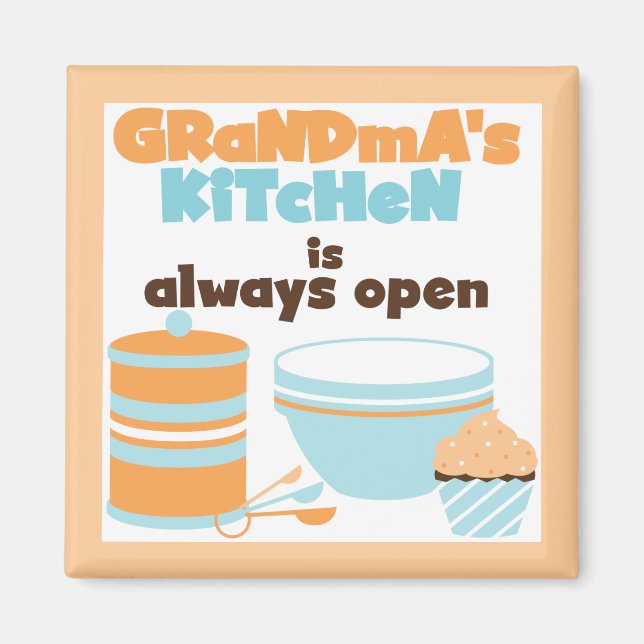 Grandma's Kitchen Always Open T-shirts and Gifts Magnet (Front)
