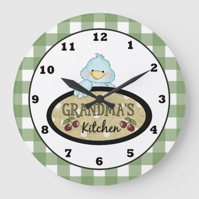 Grandma's Kitchen Bird wall clock (Front)