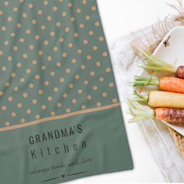 Grandma's Kitchen Blue With Tan Polka Dots  Towel (Creator Uploaded)