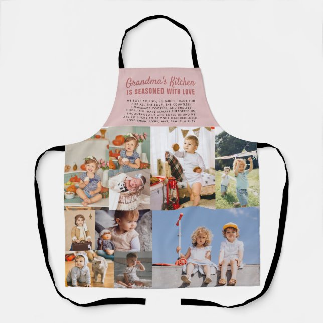 Grandma's Kitchen | Colour Block Photo Collage Apron (Front)