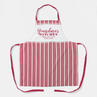 Grandma's Kitchen Custom Modern Magenta Red Pink Apron