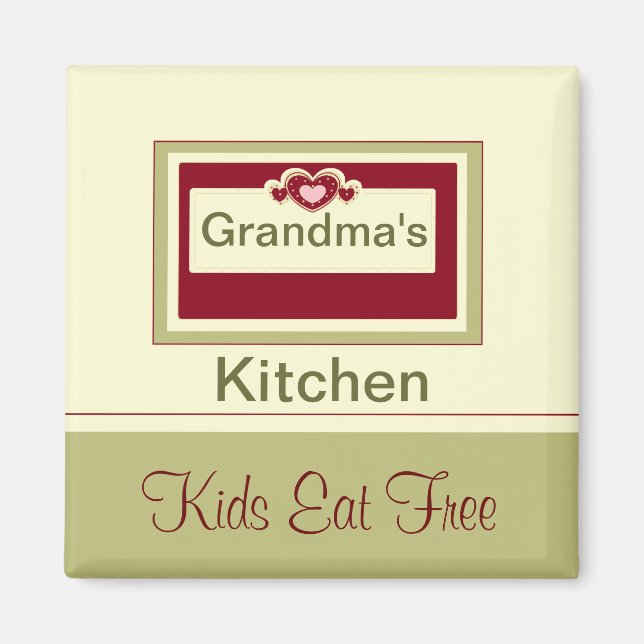 GRANDMA'S KITCHEN/KIDS EAT FREE MAGNET (Front)