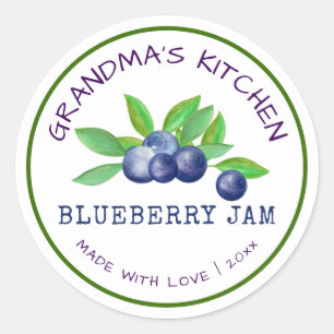 Grandma's Kitchen Made with Love Blueberry  Jam  Classic Round Sticker