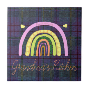 Grandma's Kitchen Rainbow 'Happiness is Homemade'  Tile