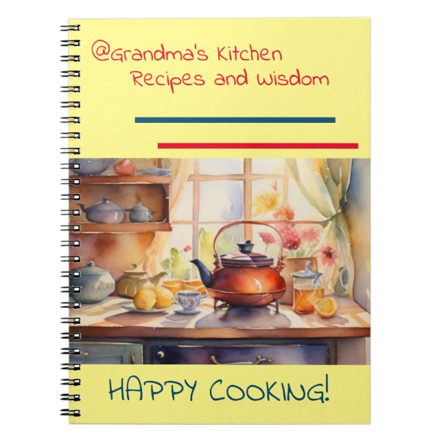 @Grandma's Kitchen Recipes Spiral Notebook (Front)