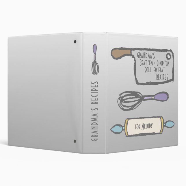 Grandma's Kitchen Tools Recipes Binder (Background)