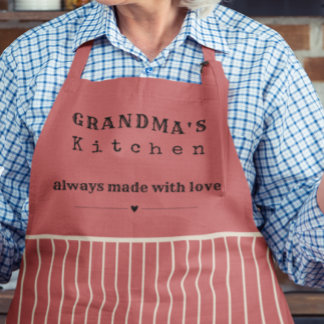 Grandma's Kitchen Vintage Stripe Customizable Apron