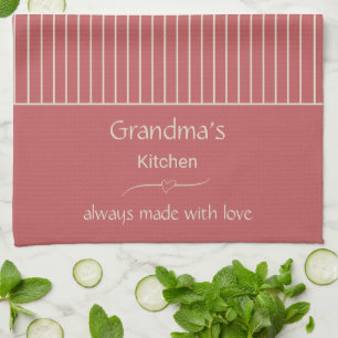 Grandma's Kitchen Vintage Stripe Customizable Towel