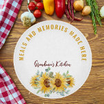 Grandma's Kitchen Watercolor Sunflower Farmhouse Cutting Board<br><div class="desc">Rustic country kitchen cutting board with sunflowers illustration and personalized with kitchen quote and name.</div>