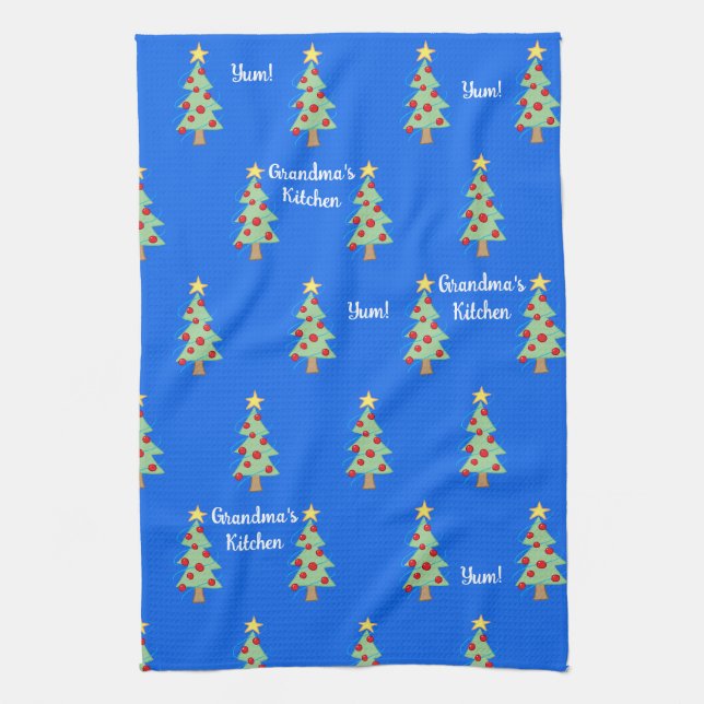 Grandma's Kitchen Yum! Christmas Tree Towel (Vertical)
