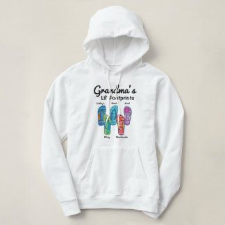 Grandma's Lil' Footprints Personalized Flip Flop Hoodie