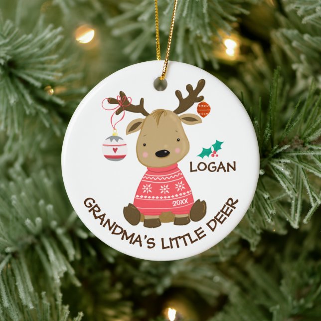 Grandma's Little Deer Christmas Ornament (Tree)