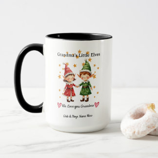 Grandma's Little Elves Personalized Grandkids Gift Mug