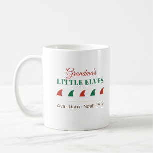 Grandma's Little Elves Personalized Grandkids Name Coffee Mug