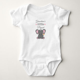 Grandma's Little Peanut Pink Baby Elephant Bodysuit