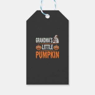 Grandma's Little Pumpkin Halloween Witch Design Gift Tags