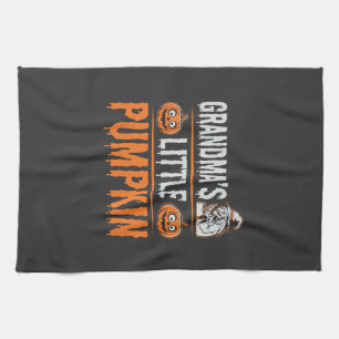 Grandma's Little Pumpkin Halloween Witch Design Kitchen Towel