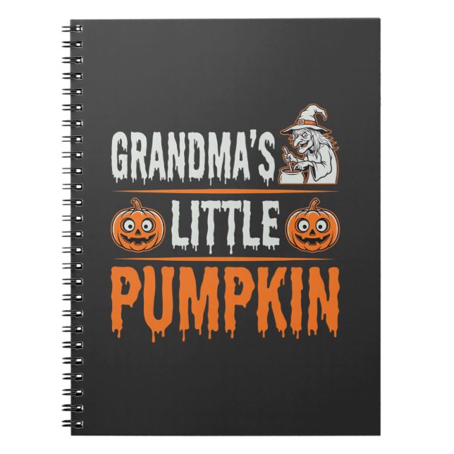 Grandma's Little Pumpkin Halloween Witch Design Notebook (Front)