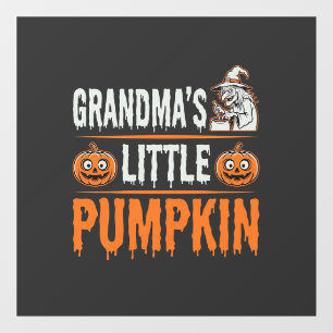 Grandma's Little Pumpkin Halloween Witch Design Window Cling