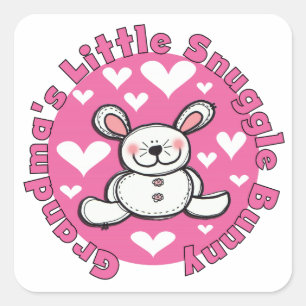 Grandma's Little Snuggle Bunny Square Sticker