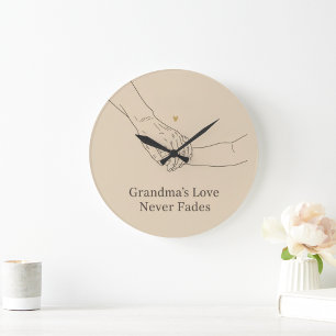 Grandma's Love Never Fades Minimalist Family Ill Large Clock