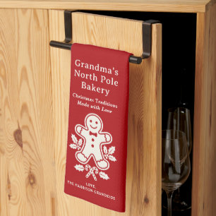 Grandma's North Pole Bakery Christmas Holiday Kitchen Towel
