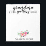 Grandma's Note Pad<br><div class="desc">perfect for everyday notes with a tad something special for grandma
grandma gifts, grandmother spoiling grandchildren, personalized notepad for grandma, grandchildren name gifts, grandmother birthday gift, grandmother grandparents day gift, grandmother mothers day gift, </div>