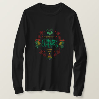 Grandma's Personalizable Vintage Merry Christmas T-Shirt