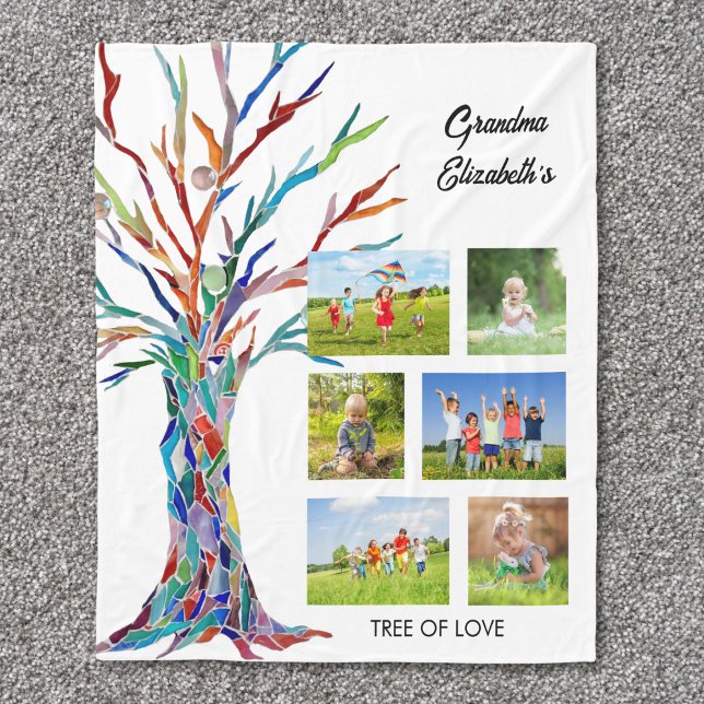 Grandma's Photo Collage Fleece Blanket (Creator Uploaded)