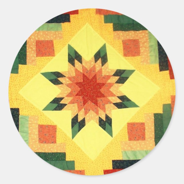 Grandma's Quilt Classic Round Sticker (Front)