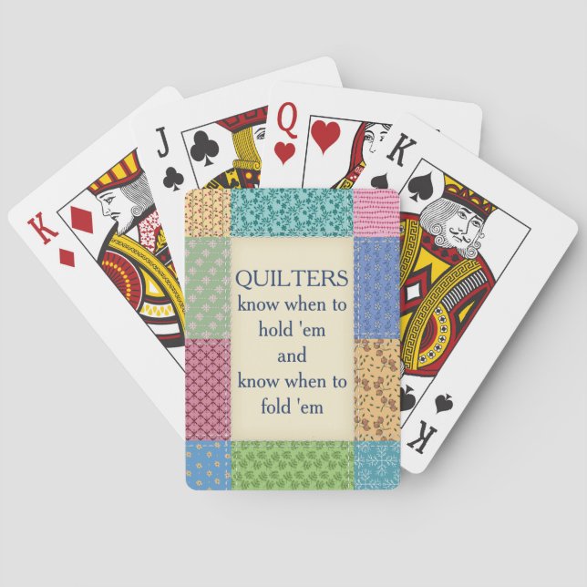 Grandma's Quilt Quotation Custom Playing Cards (Back)