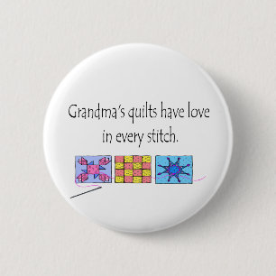 Grandma's Quilts T-shirts and Gifts. 2 Inch Round Button