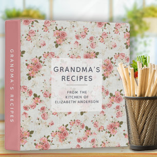 Grandma's Recipe Binder   Vintage Floral