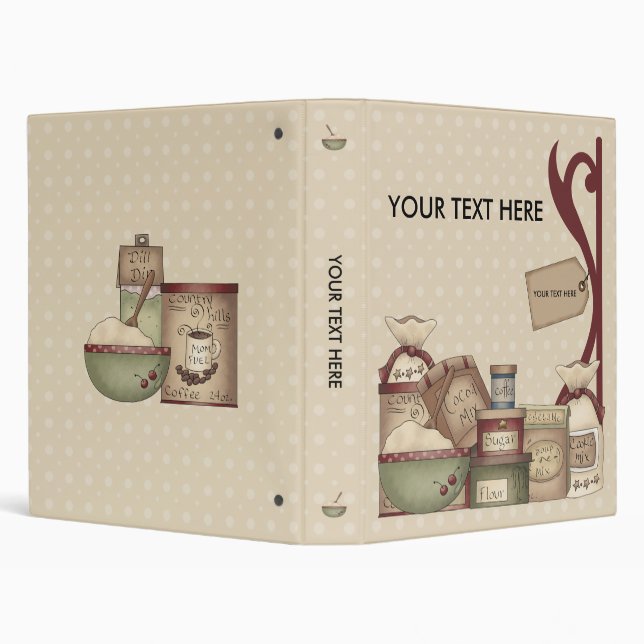 Grandma's Recipe's 1" (Add Your Own Special Text) Binder (Background)