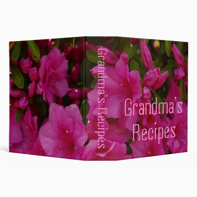 Grandma's Recipes Binder With Azaleas (Background)