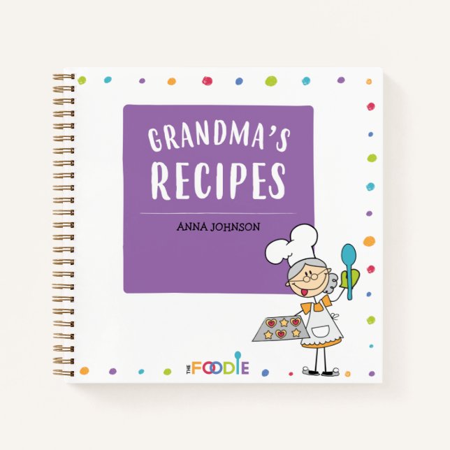  GRANDMA'S RECIPES Personalized Blank Cookbook  No Notebook (Front)