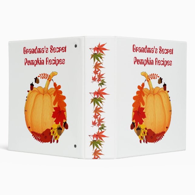 Grandma's Secret Maple Leaf Pumpkin Recipes Binder (Background)
