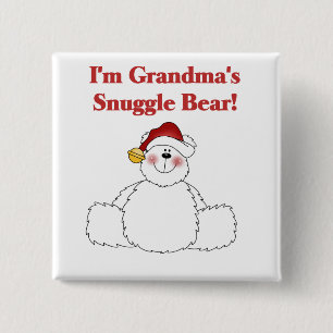 Grandma's Snuggle Bear Tshirts and Gifts 2 Inch Square Button