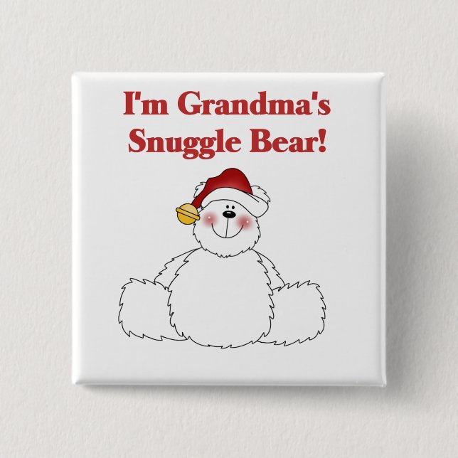 Grandma's Snuggle Bear Tshirts and Gifts 2 Inch Square Button (Front)