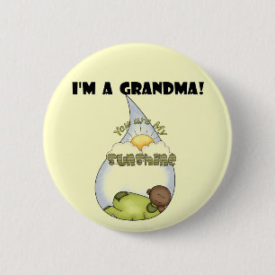 Grandma's Sunshine-African American Boy 2 Inch Round Button