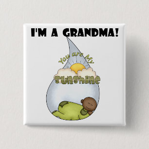 Grandma's Sunshine-African American Boy 2 Inch Square Button
