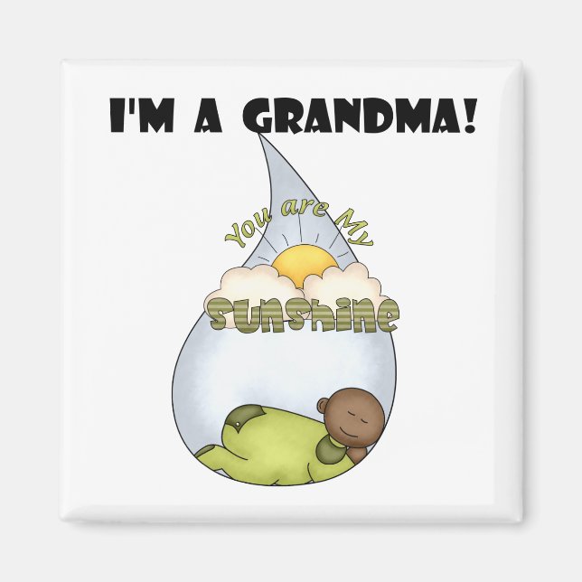 Grandma's Sunshine-African American Boy Magnet (Front)