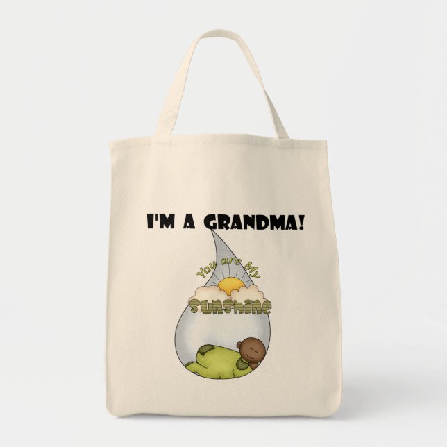 Grandma's Sunshine-African American Boy Tote Bag (Front)
