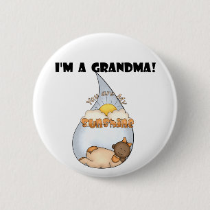 Grandma's Sunshine-African American Girl 2 Inch Round Button