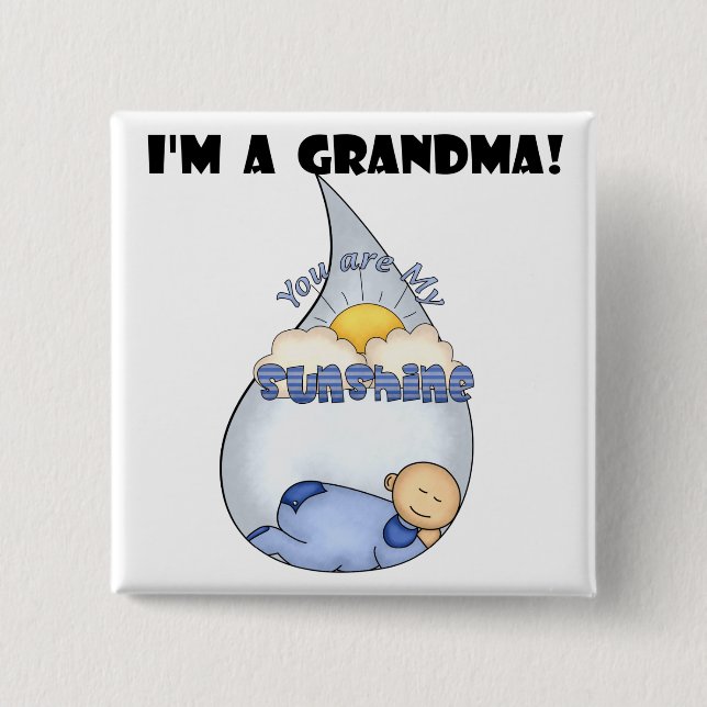 Grandma's Sunshine-Boy T-shirts and Gifts 2 Inch Square Button (Front)
